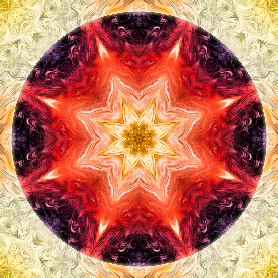 Rainbow Burst Mandala Digital Art by Beth Sawickie
