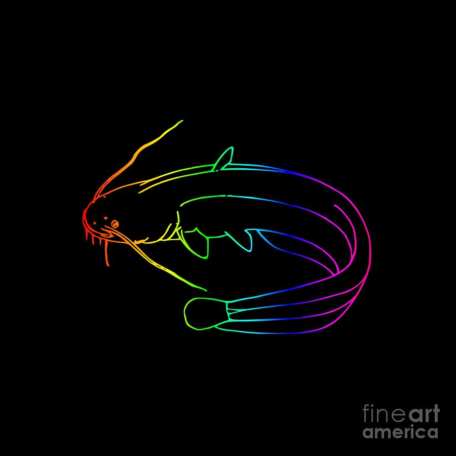 Catfish Digital Art - Rainbow Catfish by Frederick Holiday
