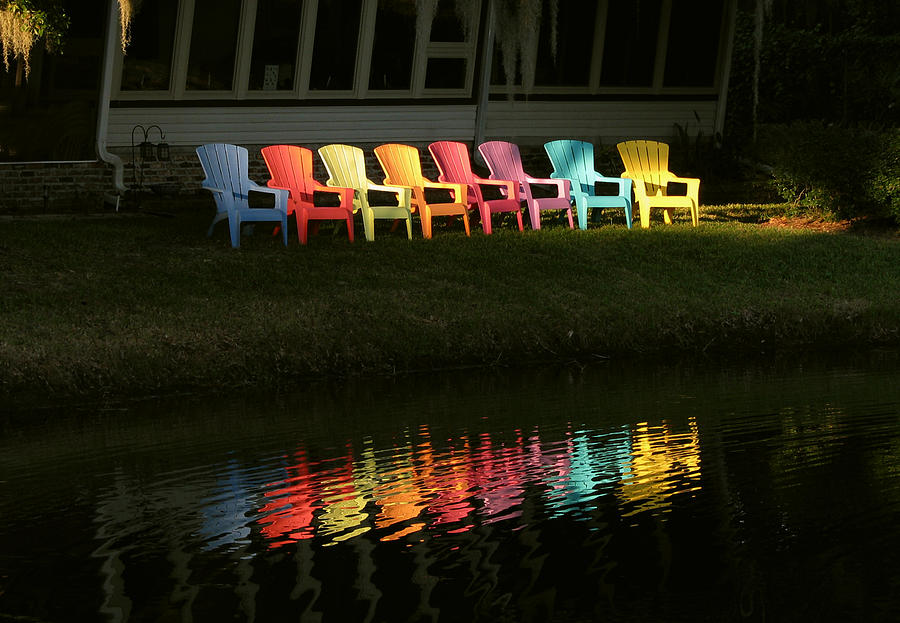 Rainbow Chairs  Photograph by Peggy Urban