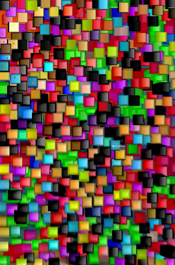 Rainbow Checkers 2 Digital Art by Rafael Salazar