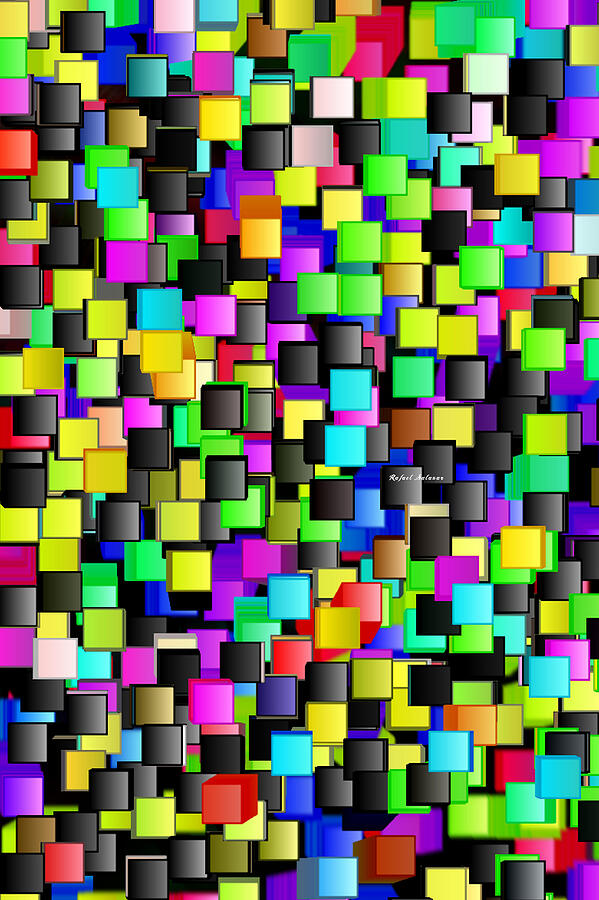 Rainbow Checkers Digital Art by Rafael Salazar - Pixels