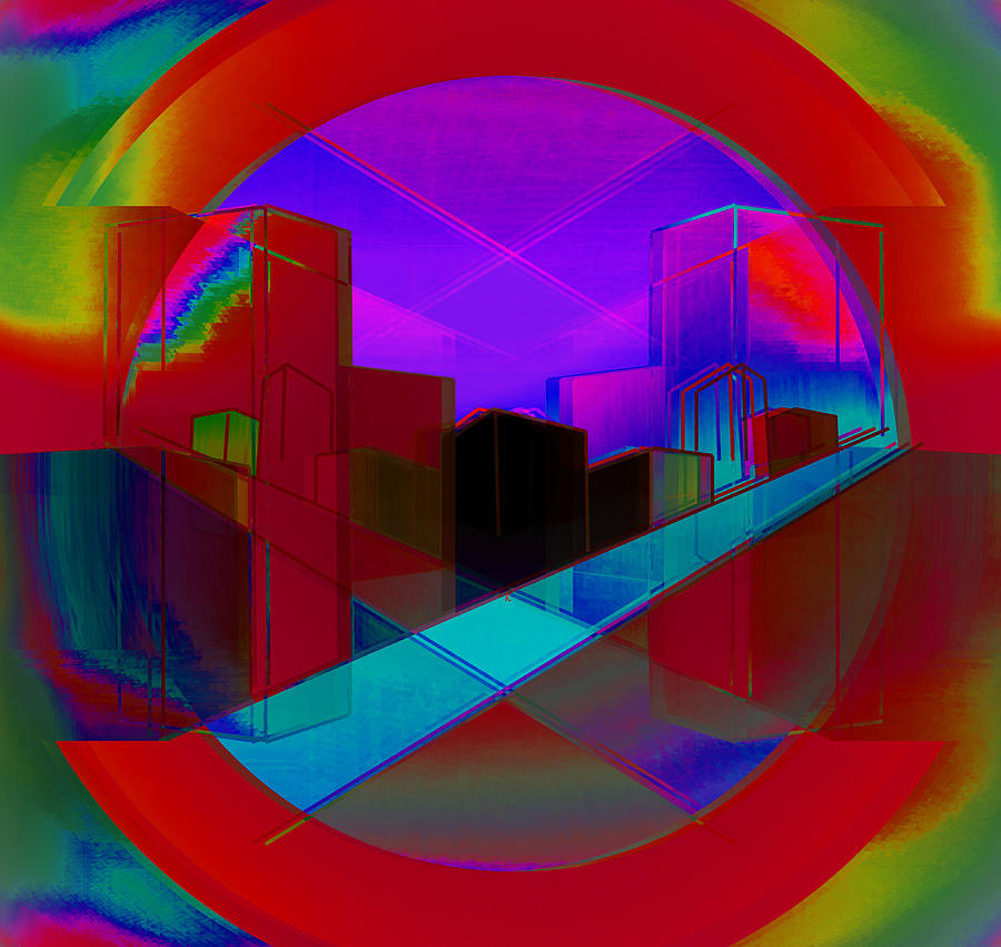 Rainbow City Digital Art by John Krakora