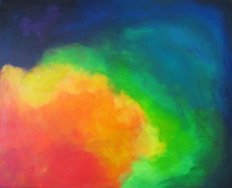 Rainbow Clouds Painting by Melody Horton Karandjeff | Fine Art America