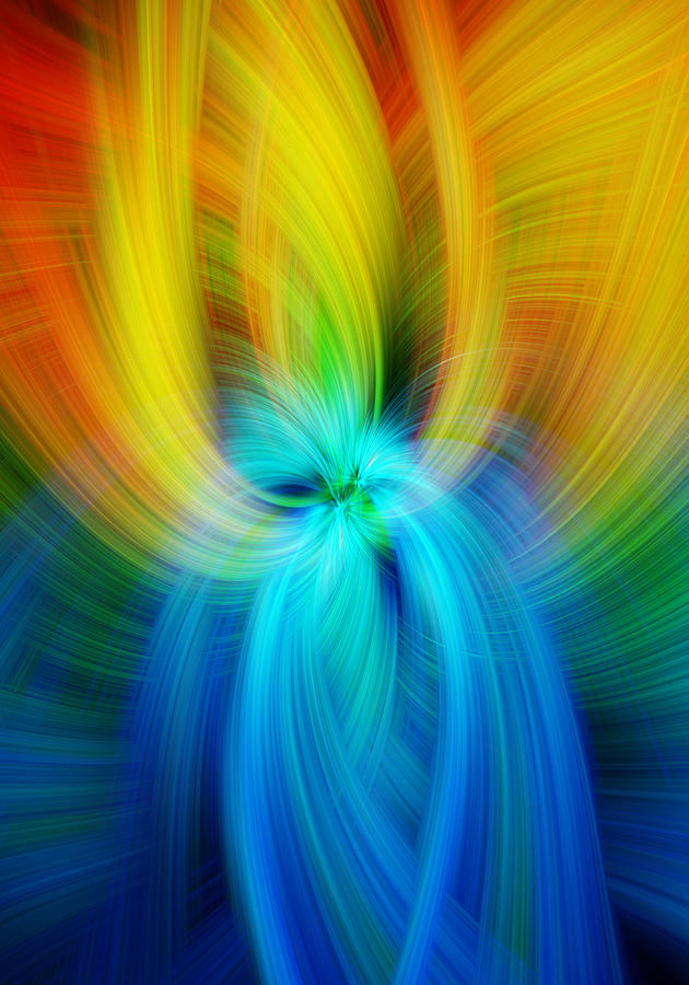 Abstract Digital Art - Rainbow Colored Abstract. Concept Humane Idealism  by Jenny Rainbow