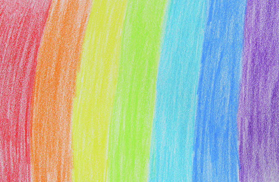 Abstract Photograph - Rainbow crayon drawing by GoodMood Art