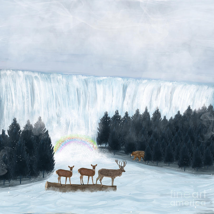 Deer Painting - Rainbow Creek by Bri Buckley
