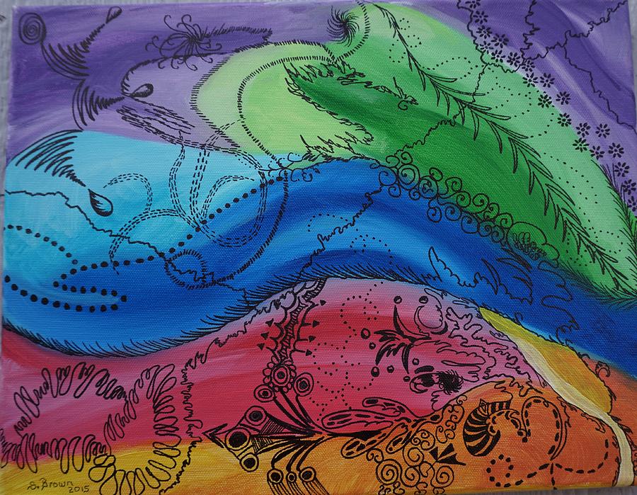 Rainbow Doodle Painting By Susan Brown - Pixels