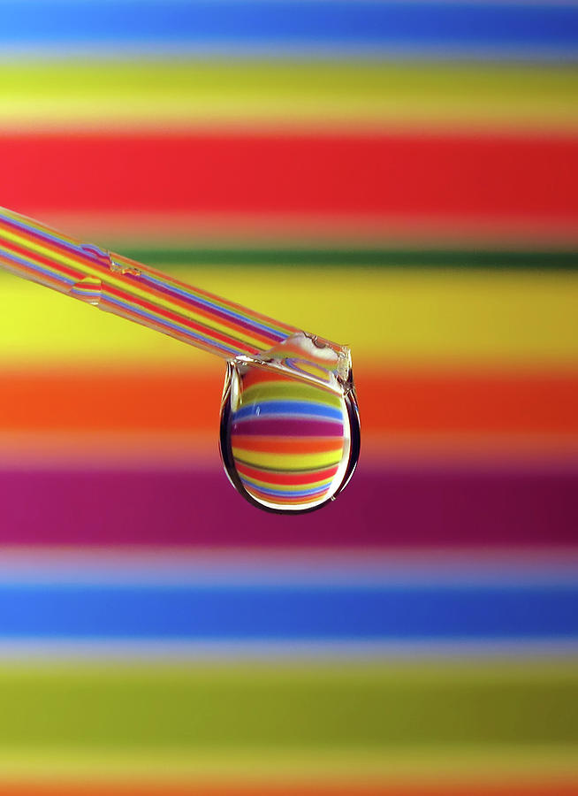 Drop Photograph - Rainbow Drop by Vesna Viden