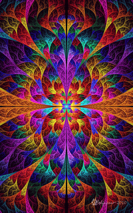 Rainbow E-Splits Fractal Digital Art by Peggi Wolfe