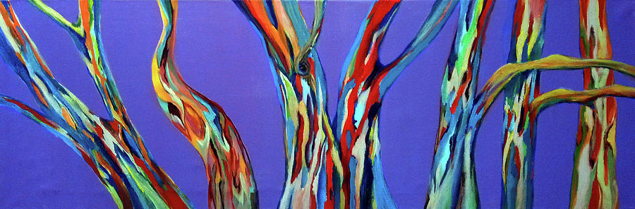 Rainbow Eucalyptus Painting by Florentina Maria Popescu