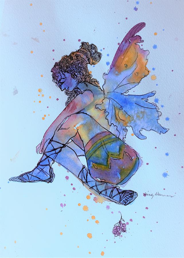 Rainbow Fairy Painting by Mindy Newman