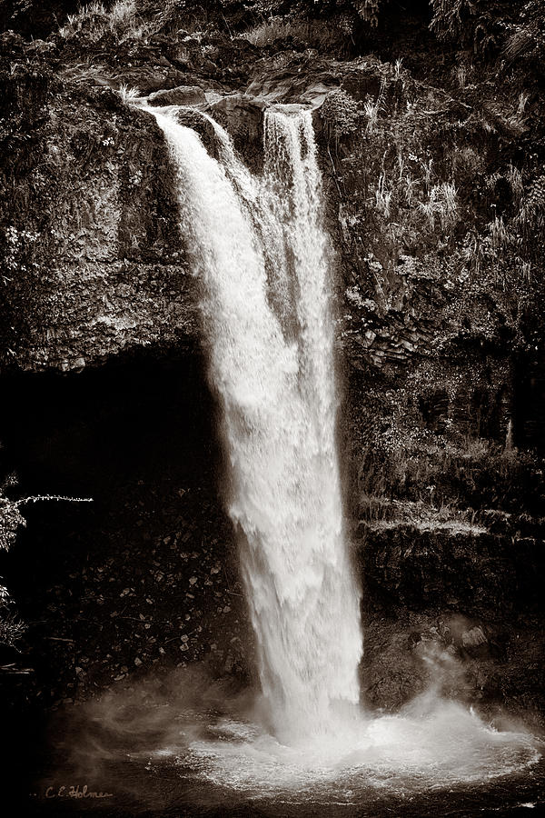 Rainbow Falls 2 - Sepia Photograph by Christopher Holmes