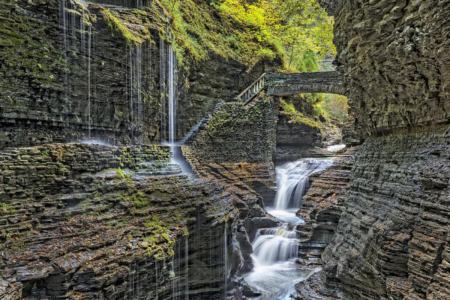 Rainbow Falls At Watkins Glen State Park by Jim Vallee Rainbow Falls At Watkins Glen State Park by Jim Vallee