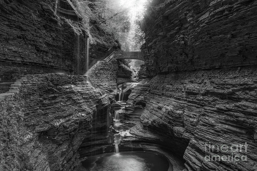 Waterfall Photograph - Rainbow Falls BW by Michael Ver Sprill