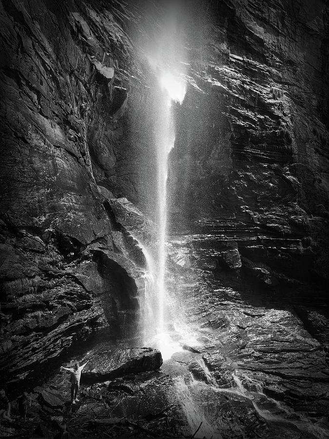 Rainbow Falls in Black and White Photograph by Kelly Hazel