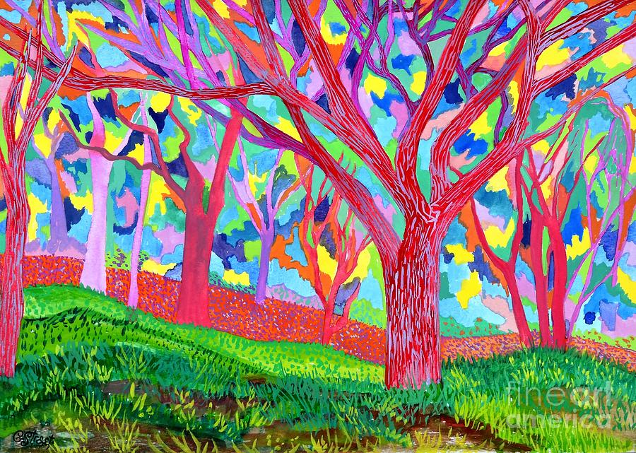 Rainbow Forest Painting