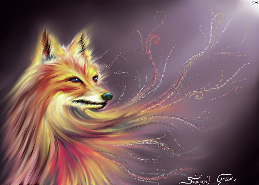 Rainbow Fox Painting by Shayndl Green - Fine Art America