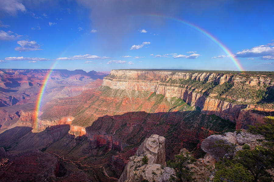 Grand Canyon Photograph - Rainbow from Trailview Overlook by Mike Buchheit
