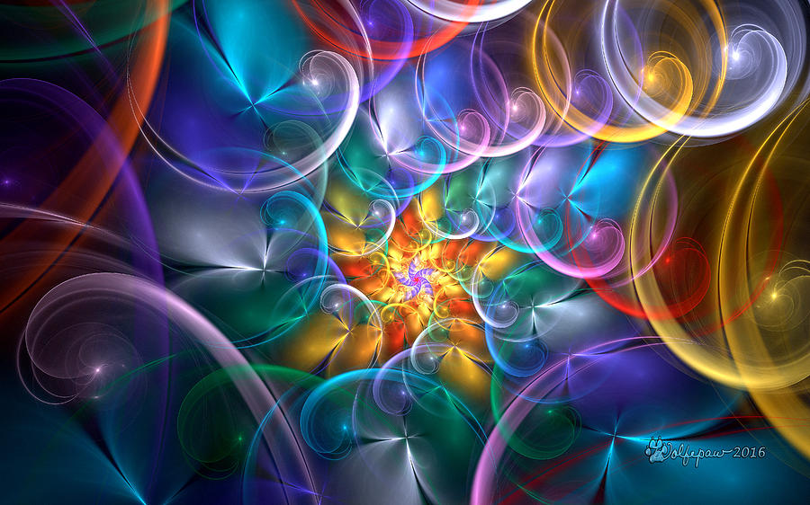 Rainbow Glass Spiral Digital Art by Peggi Wolfe