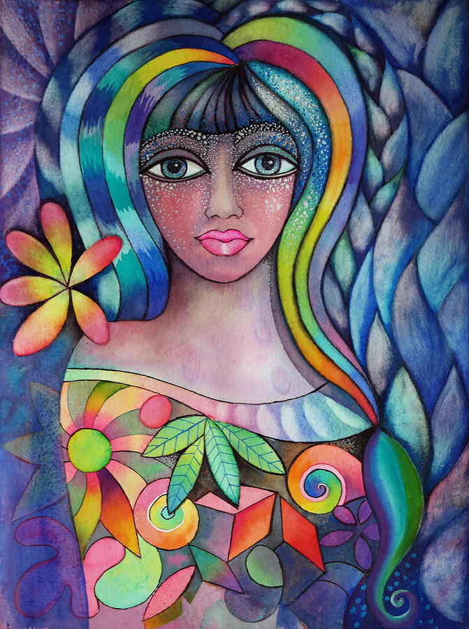 Rainbow Goddess Painting by Karin Zeller
