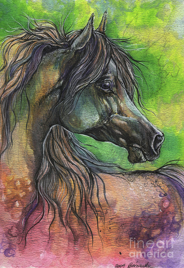 Rainbow horse 2017 06 05 Painting by Ang El
