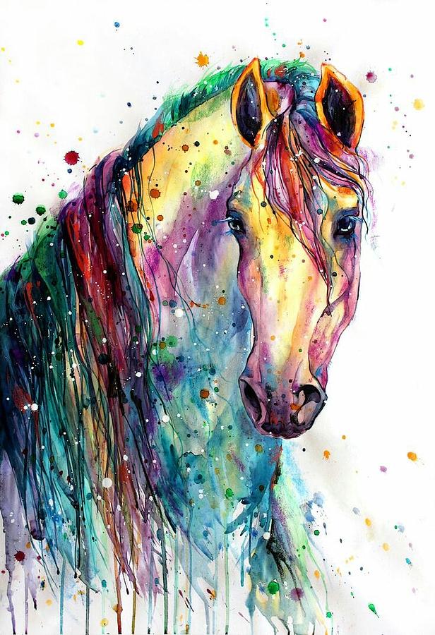 Rainbow horse Pyrography by Christina Ragozzino | Fine Art America