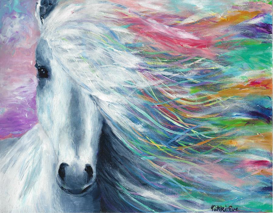 Rainbow Horse Painting by Nicole Carothers - Pixels