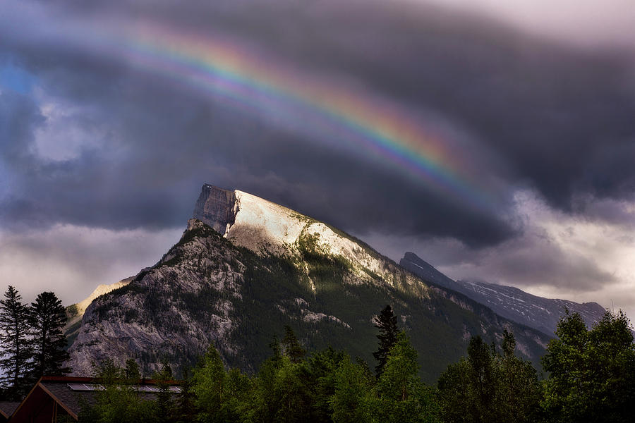 Rainbow in Banff National Park Canada Photograph by Dave Dilli