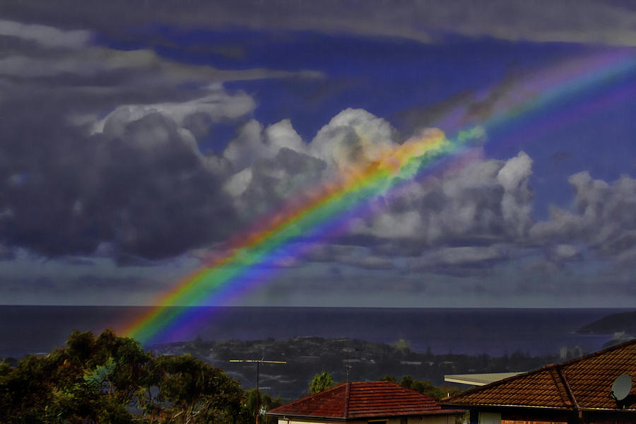 Tree Photograph - Rainbow In Between Storm by Miroslava Jurcik