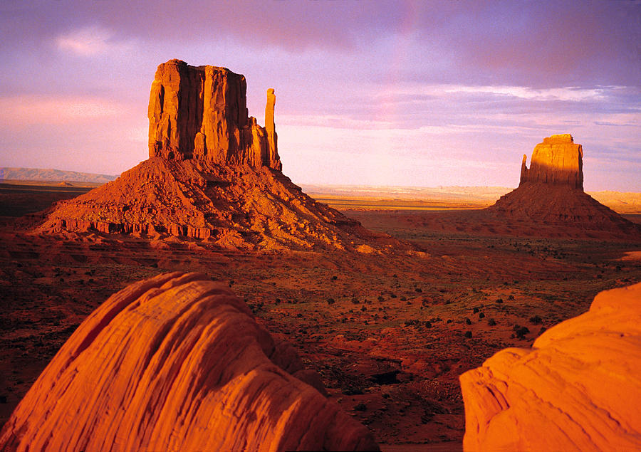 Sunset Photograph - Rainbow in Monument Valley by Douglas Pulsipher