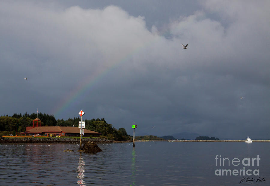 Rainbow In Sitka Harbor-Signed-#6344 Photograph by J L Woody Wooden