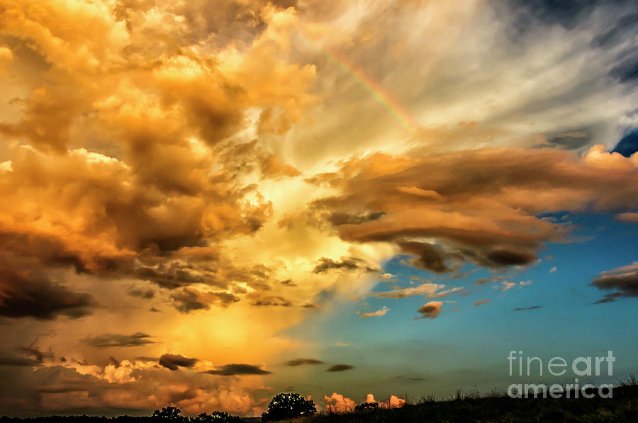 Rainbow in Sunset Clouds Photograph by Thomas R Fletcher
