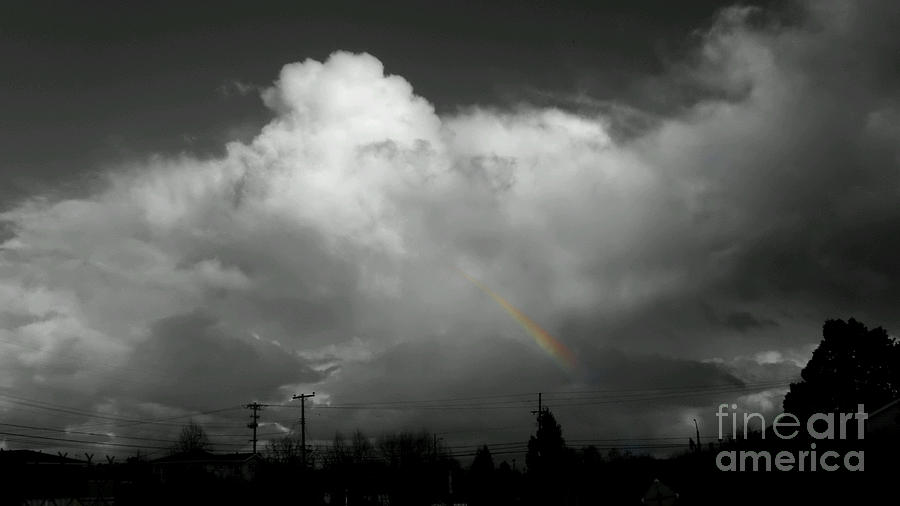 Black And White Photograph - Rainbow In The Dark by Chris Phillips