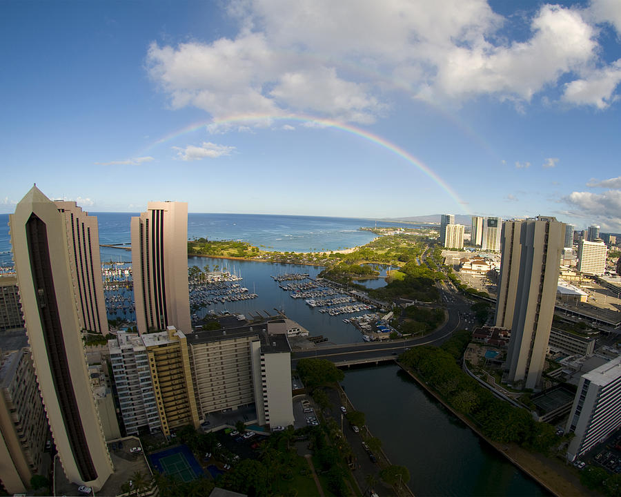 Rainbow Photograph - Rainbow In Waikiki by Colleen Joy Rainbow Photograph - Rainbow In Waikiki by Colleen Joy
