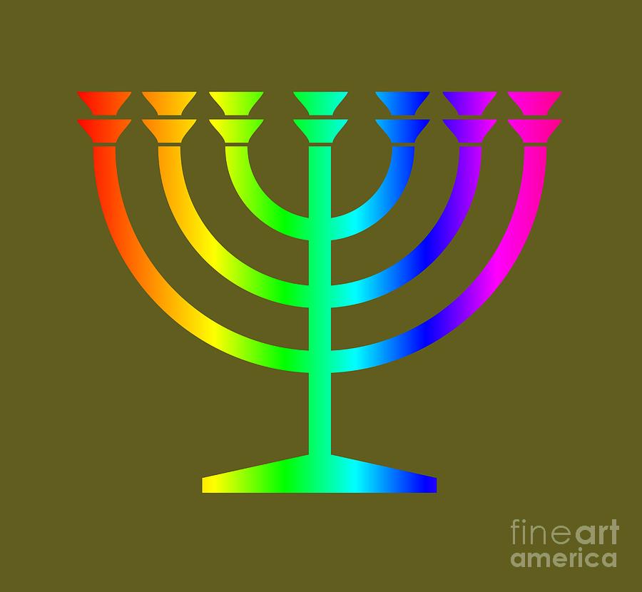 Rainbow Judaism Symbol Digital Art by Frederick Holiday Fine Art America