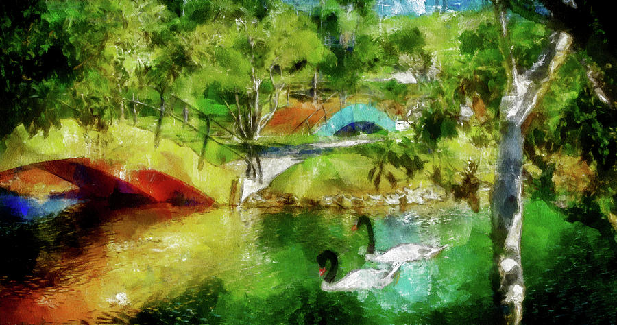 Rainbow Lagoon Mixed Media by Joseph Hollingsworth