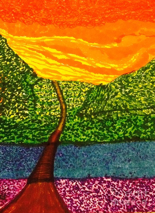 Rainbow Landscape Drawing by Ishy Christine MudiArt Gallery