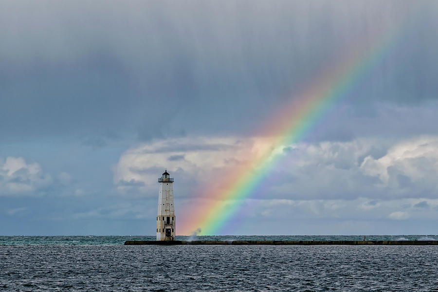 Rainbow Lighthouse Photograph by Steve LItalien