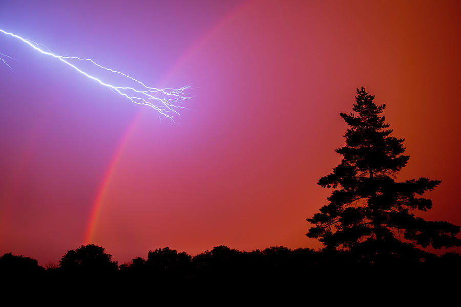 Rainbow Lightning Photograph by Chad Rowe