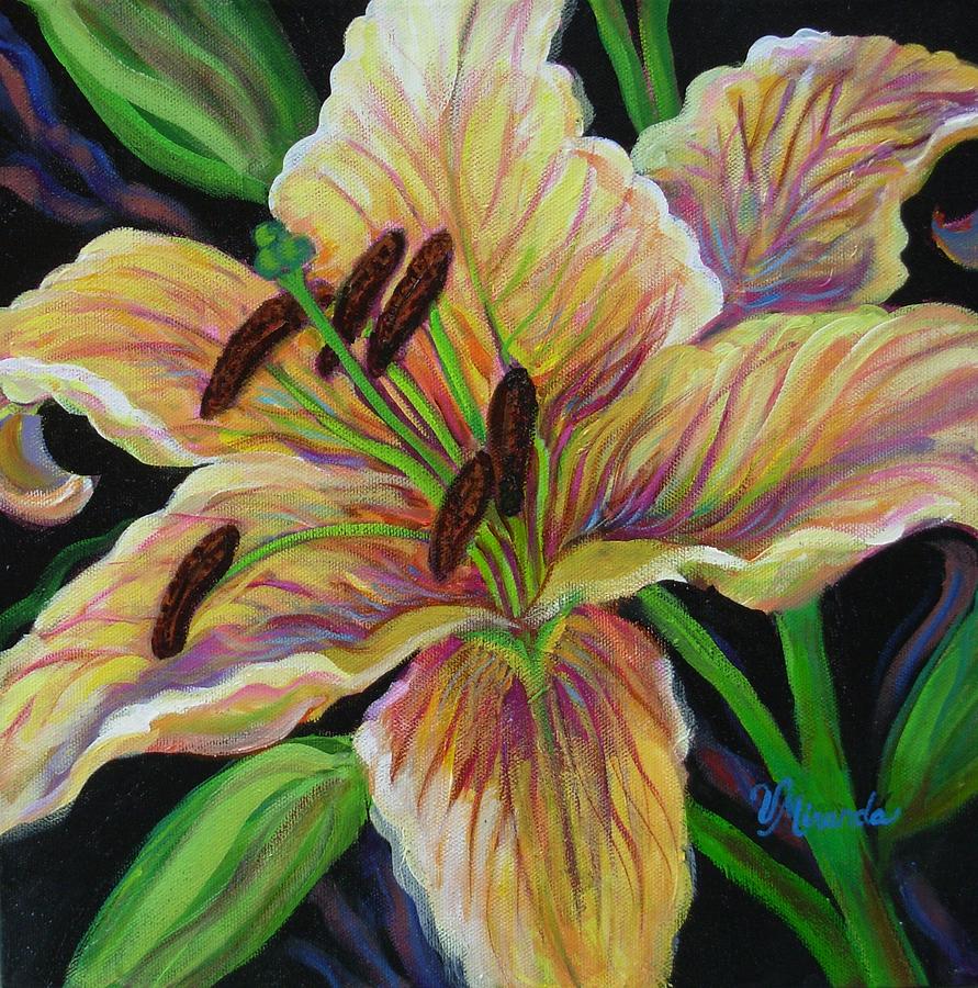 Rainbow Lily Painting by Virginia Miranda - Fine Art America