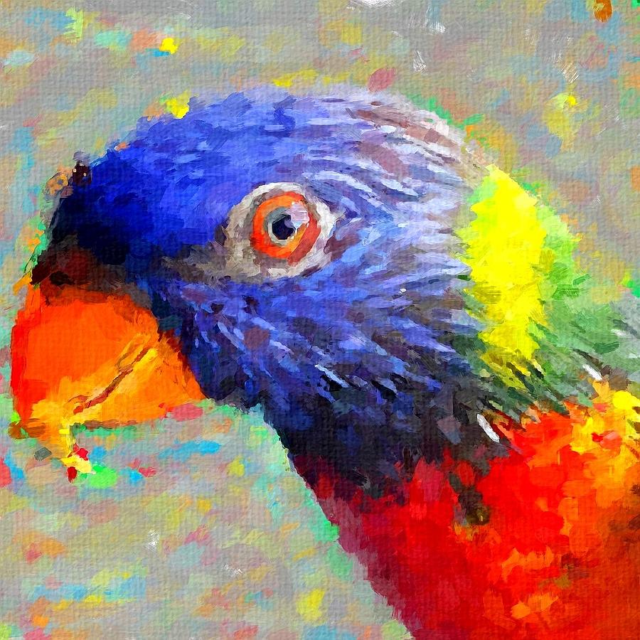 Parrot Painting - Rainbow Lorikeet 2 by Chris Butler