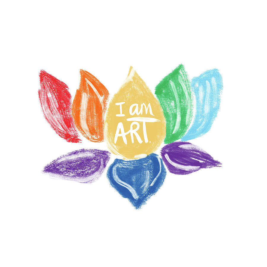 Rainbow Lotus I AM ART- Art by Linda Woods Mixed Media by Linda Woods