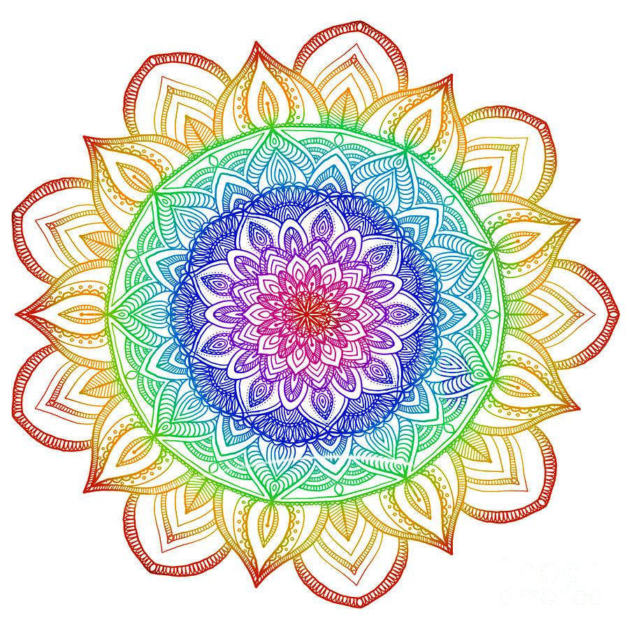 Download Rainbow Mandala #27 Digital Art by Abira Bose
