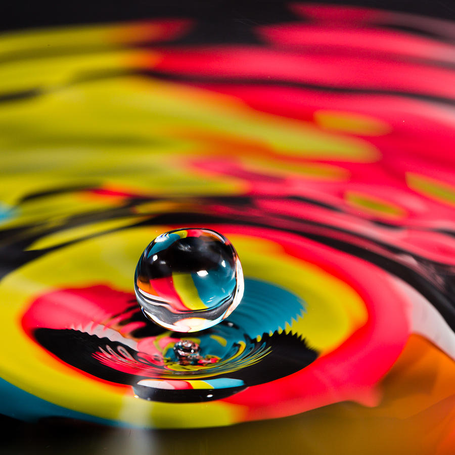 Rainbow Marble Water Drop Photograph by SR Green