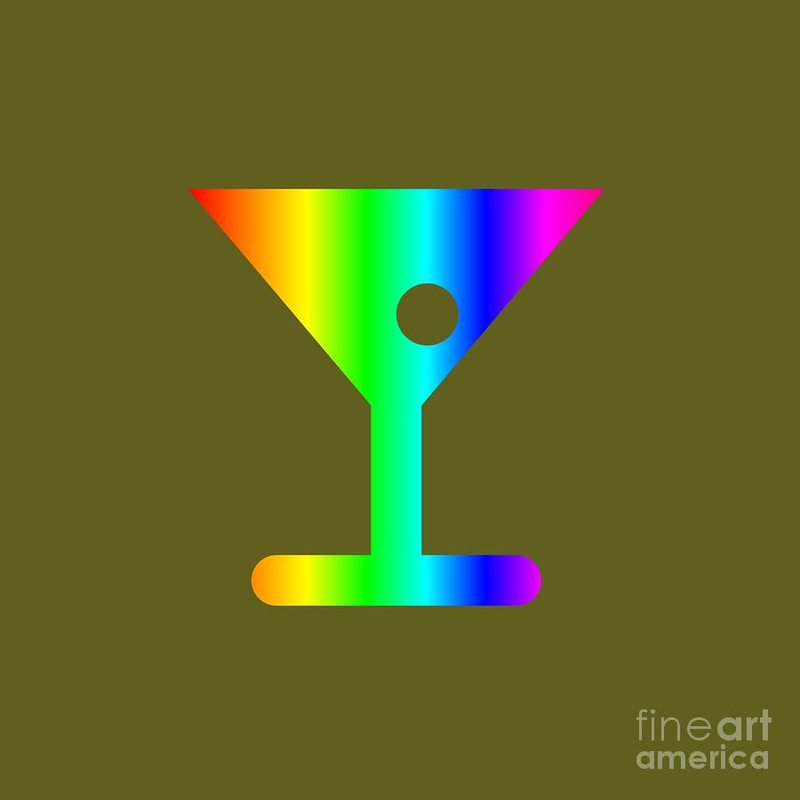 Rainbow Martini Glass Digital Art by Frederick Holiday - Fine Art America