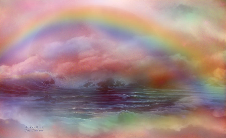 Rainbow Ocean Mixed Media by Carol Cavalaris