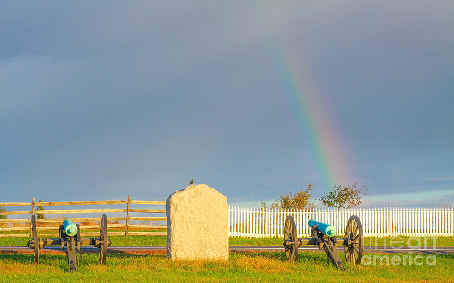 Rainbow on the Gettysburg Battlefield Four Photograph by Randy Steele