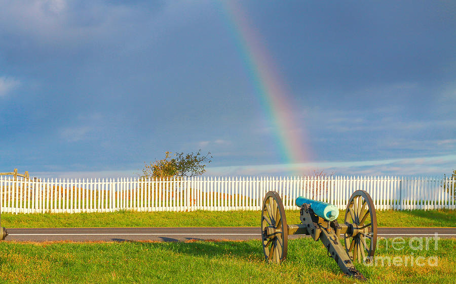 Rainbow on the Gettysburg Battlefield Photograph by Randy Steele