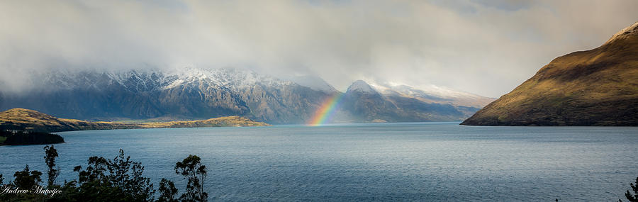 Rainbow on the Lake Photograph by Andrew Matwijec