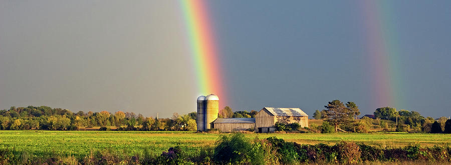 Rainbow over barn silo by Peter Pauer Rainbow over barn silo by Peter Pauer